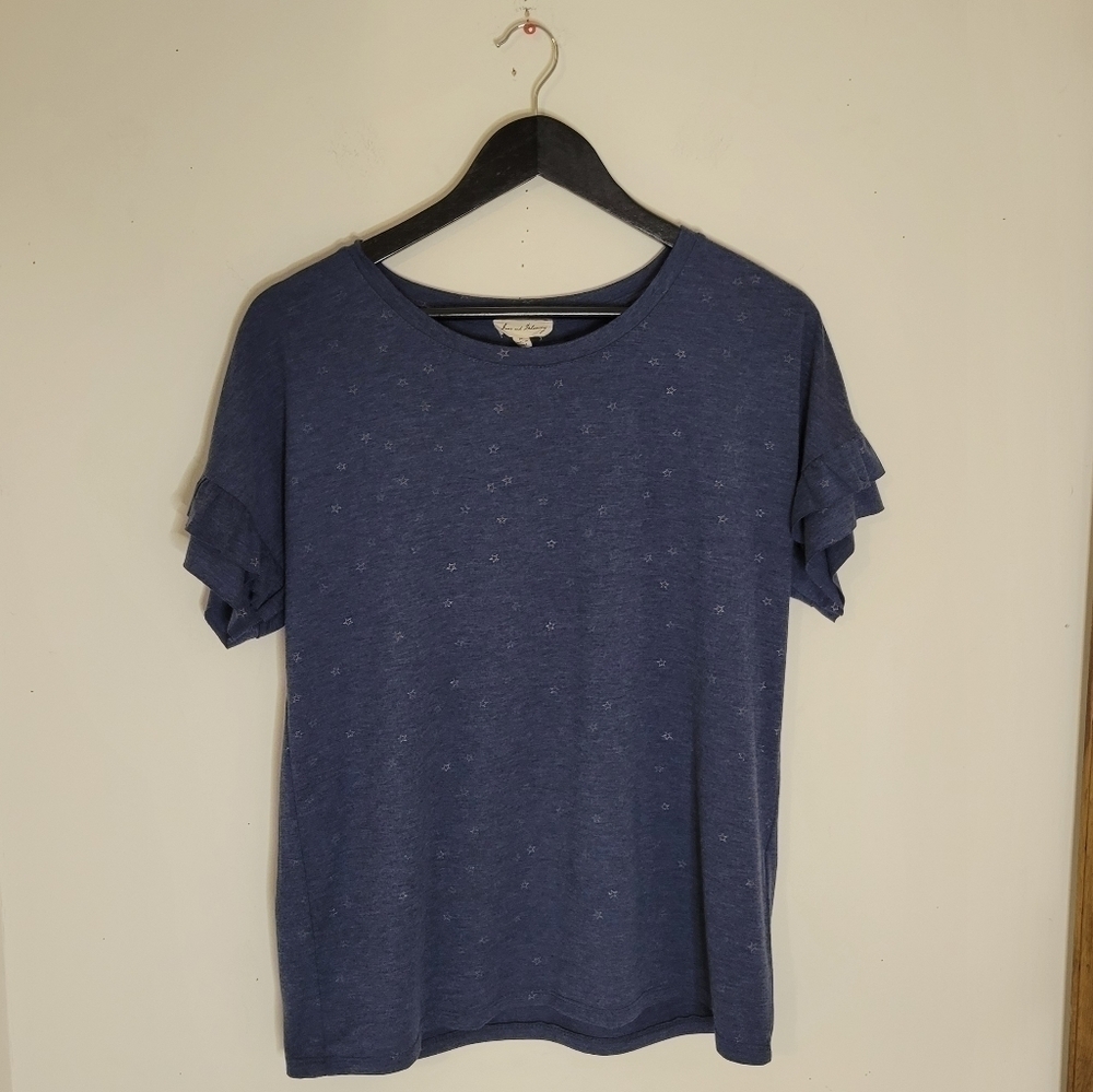 Jane and Delancey Ladies Ruffle Sleeve Star Tee - Size (M) - Excellent Condition